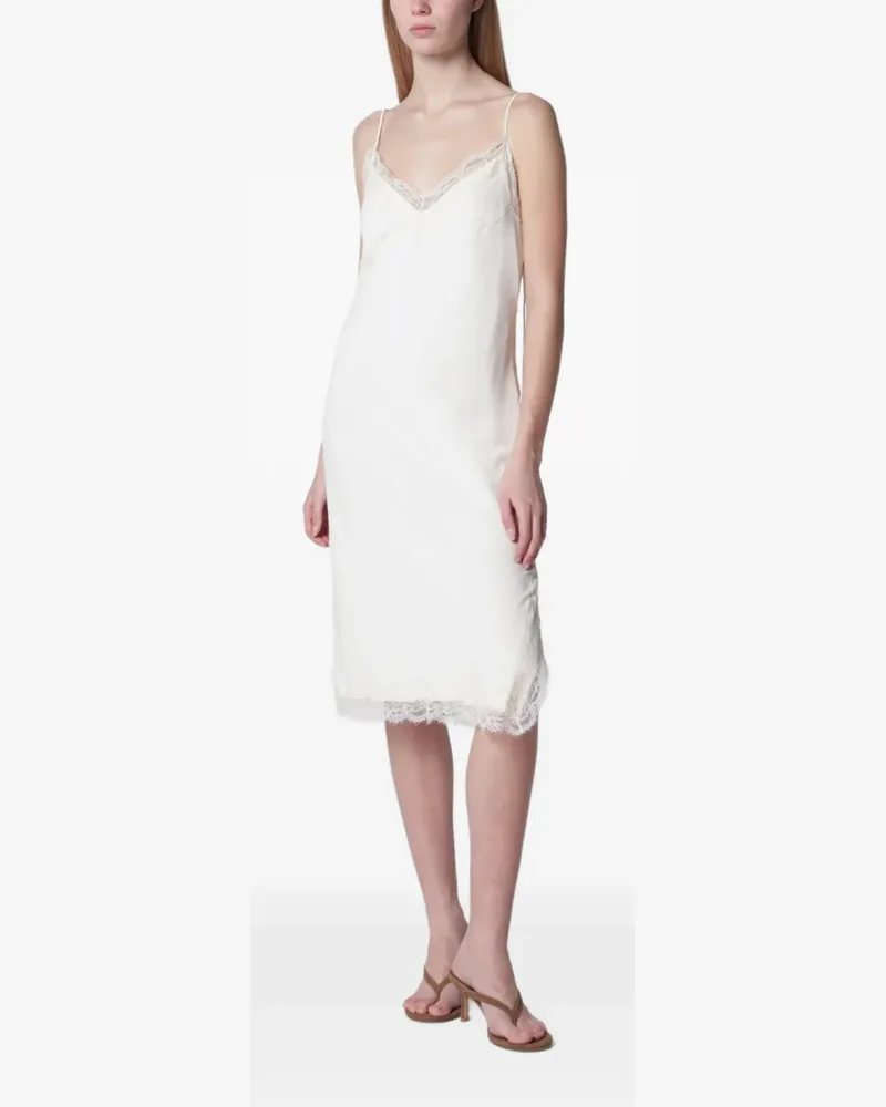 Róhe lace-trim midi dress - Nude Nude