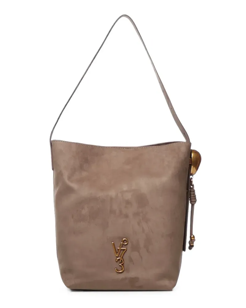 V°73 logo-plaque charm-detail shoulder bag - Braun Braun