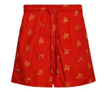 Badeshorts mit Schildkröten-Print - Rot