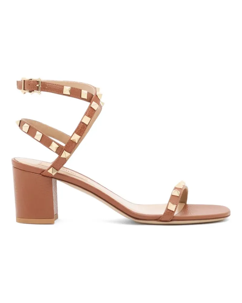 Valentino Garavani Rockstud Sandalen aus Kalbsleder mit Print 60mm - Braun Braun