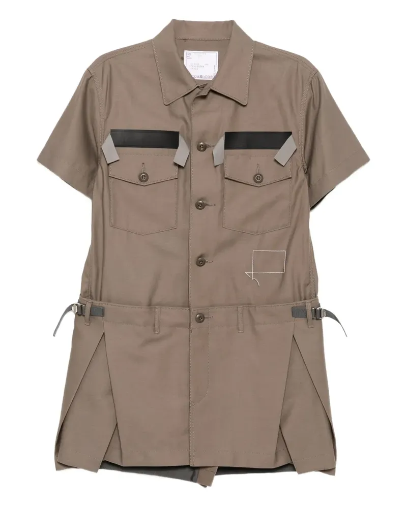 Sacai Klassisches Hemdkleid - Braun Braun