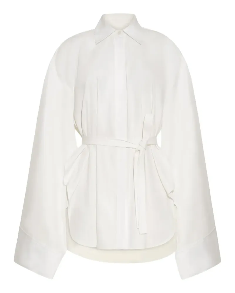 Adam Lippes Sayuri belted cotton shirt - Weiß Weiß