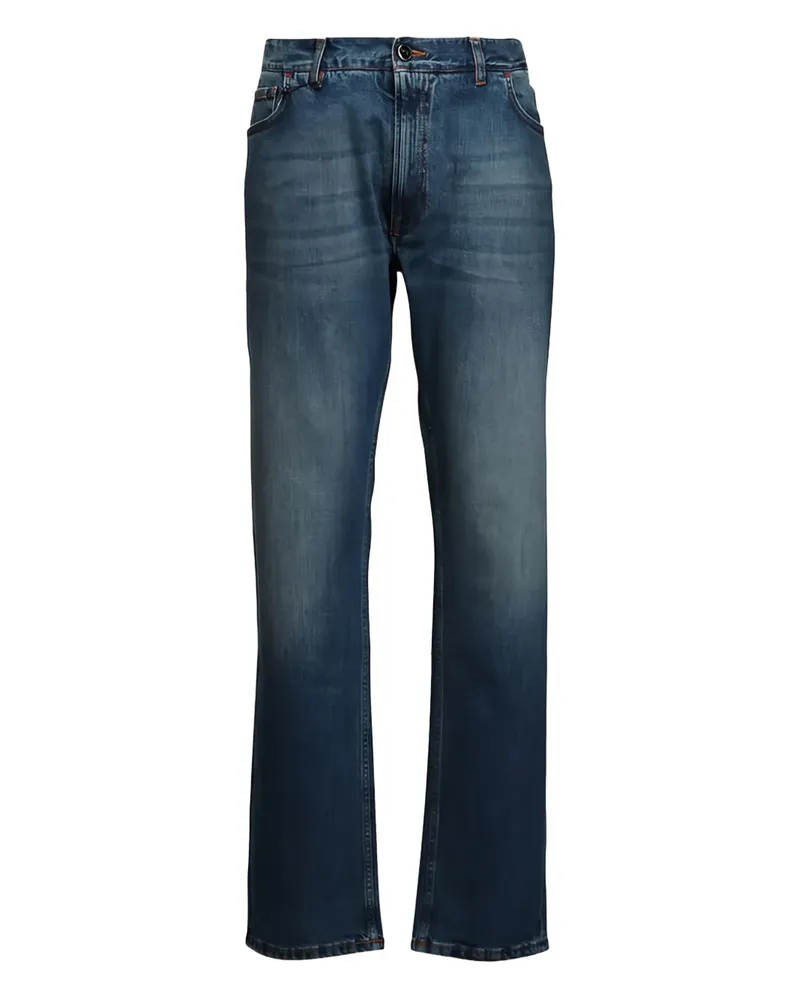 Isaia Jeans mit Knopfverschluss - Blau Blau