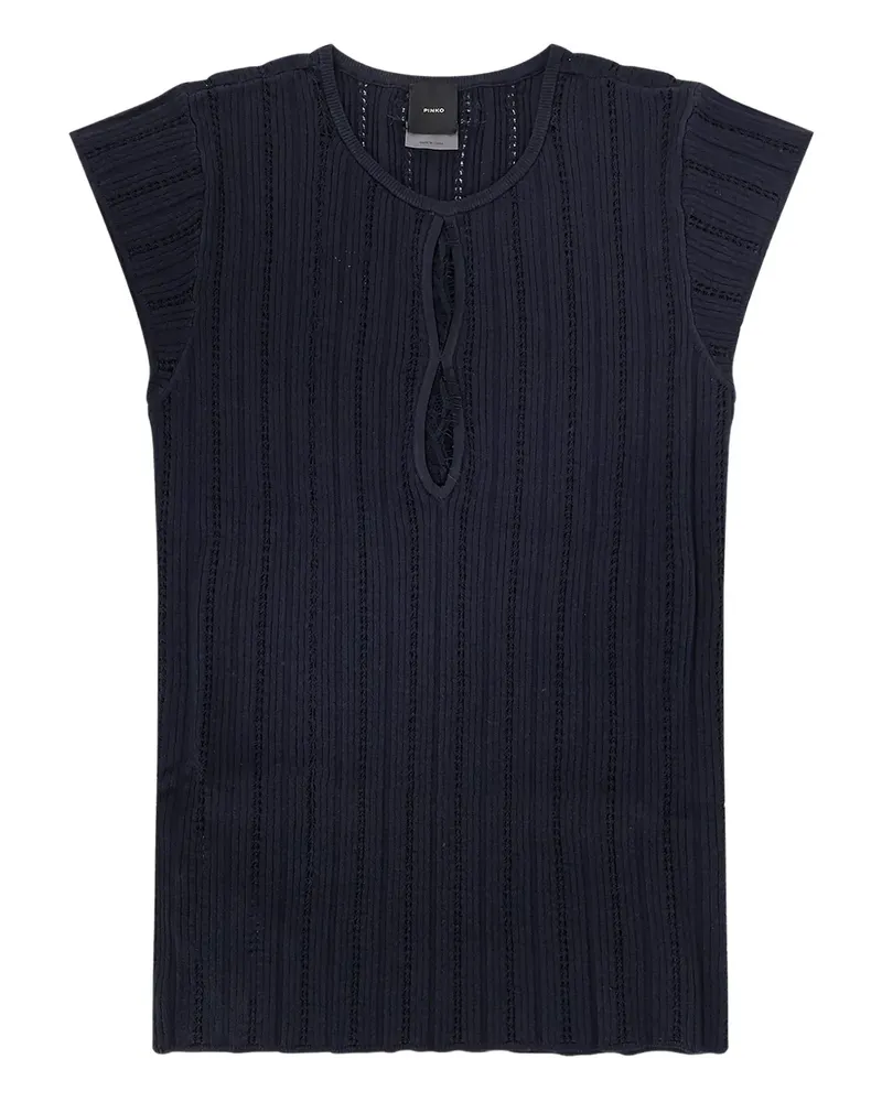 Pinko crew-neck sleeveless cutout-detail sweater - Blau Blau