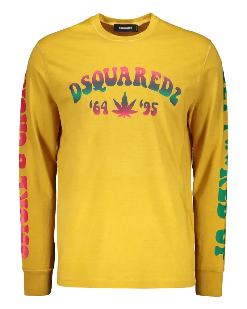 Dsquared2 T-Shirt mit Logo-Print - Gelb Gelb