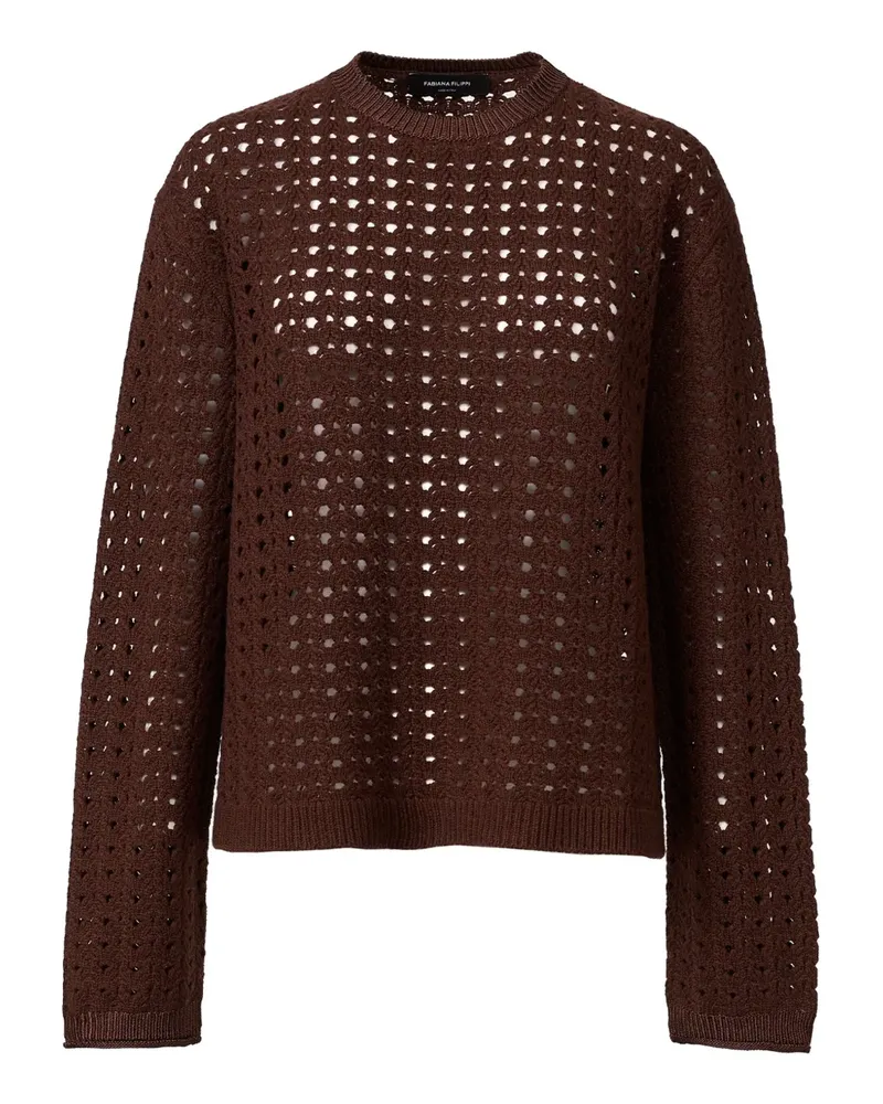 Fabiana Filippi Pullover mit Lochstrickmuster - Braun Braun