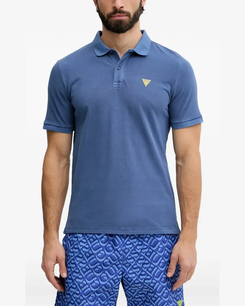 Guess triangle-logo polo shirt - Blau Blau