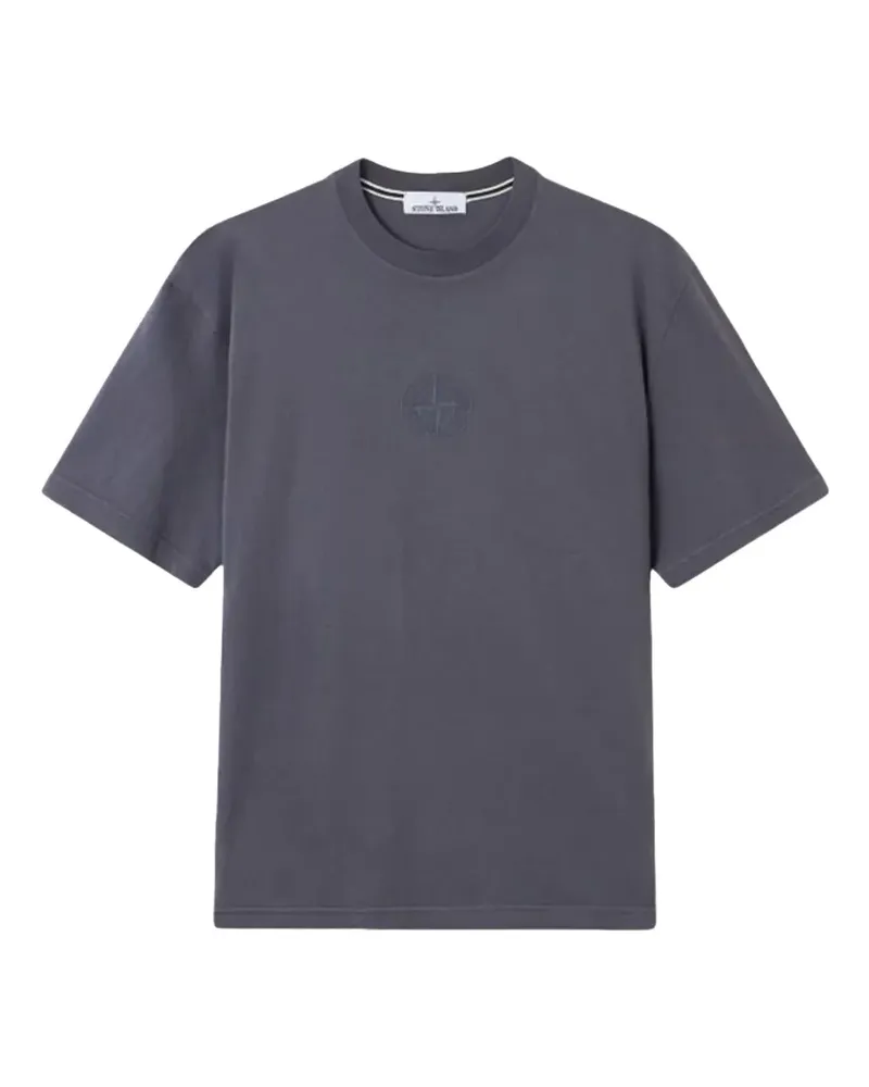 Stone Island T-Shirt mit Kompass-Logo - Grau Grau