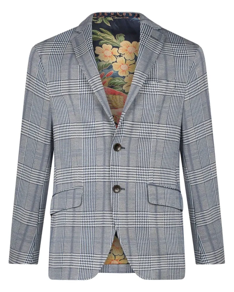 Etro Einreihiges Sakko mit Schottenkaro - Blau Blau