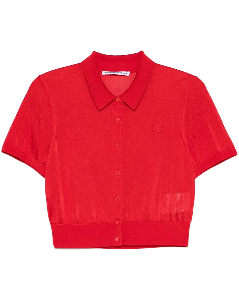 Alexander Wang Polo-Cardigan mit Logo-Stickerei - Rot Rot