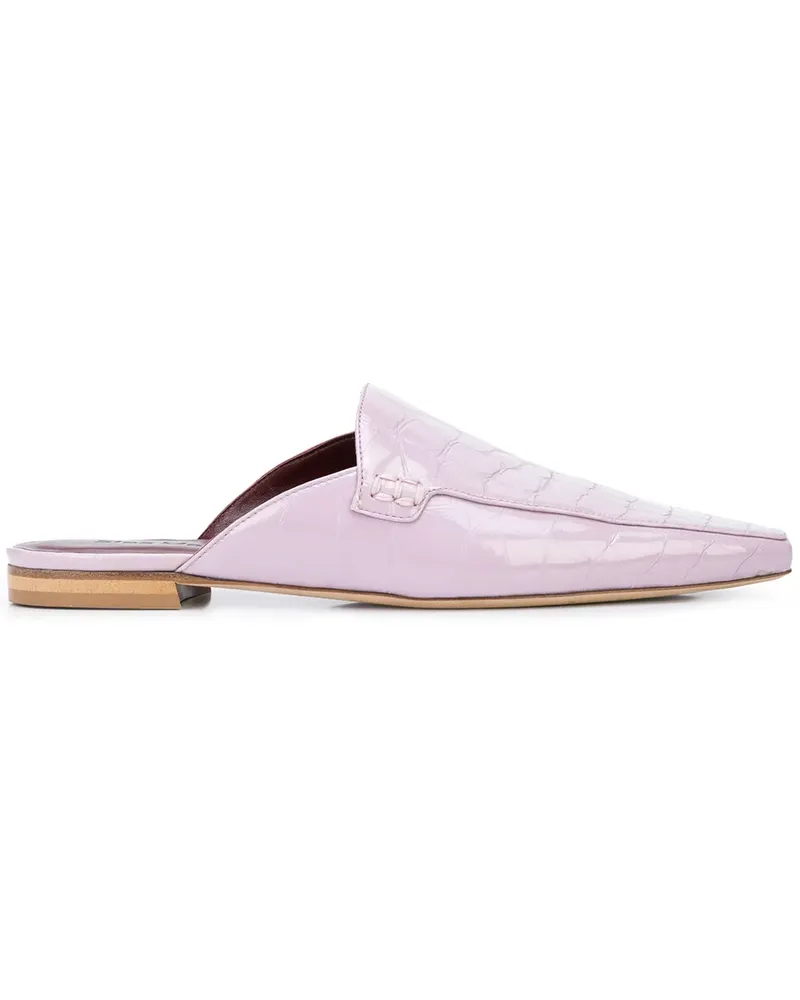 Sies Marjan Mules mit Kroko-Effekt - Rosa Rosa