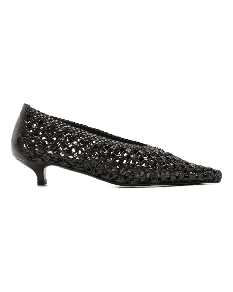 Totême woven pointed-toe leather pumps - Braun Braun