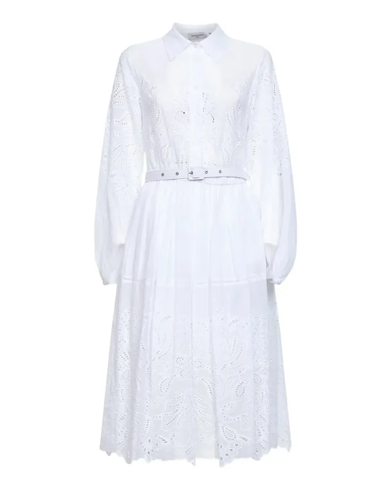 Ermanno Scervino eyelet belted dress - Weiß Weiß