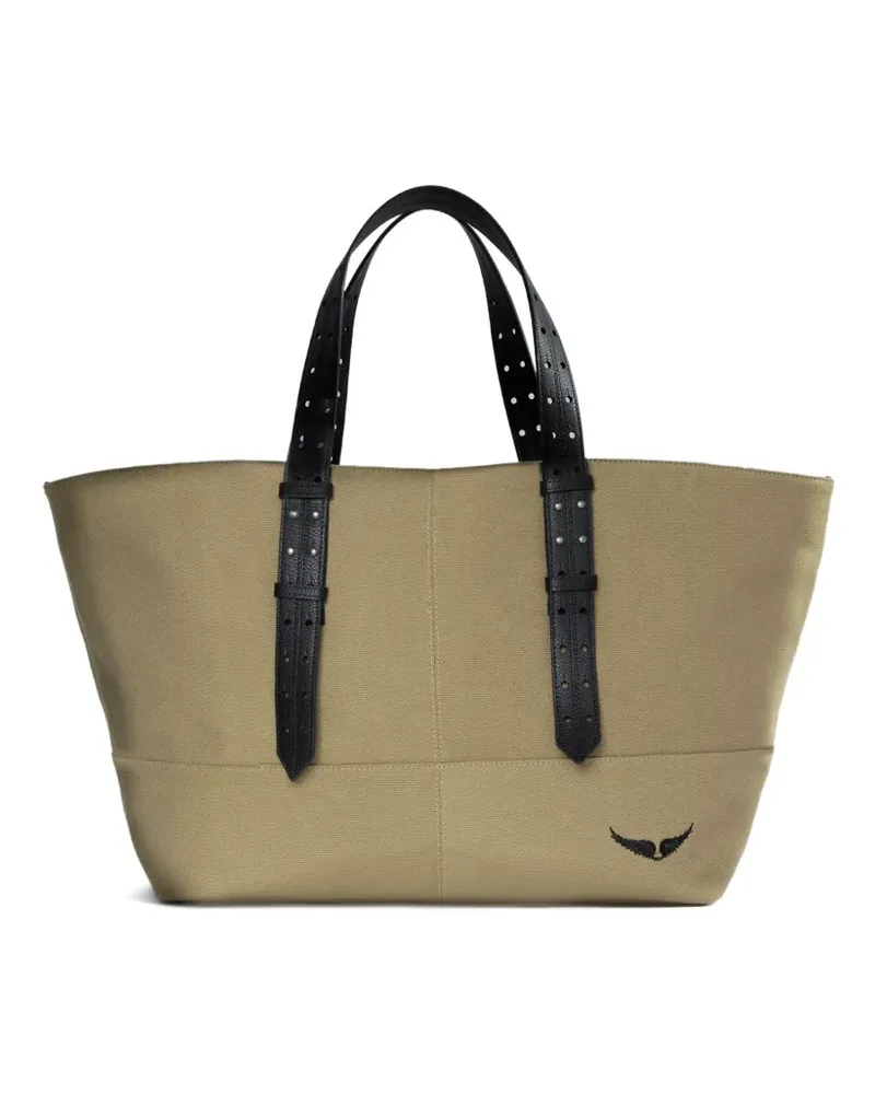 Zadig & Voltaire Canvas-Tote Bag mit Lederborte - Nude Nude