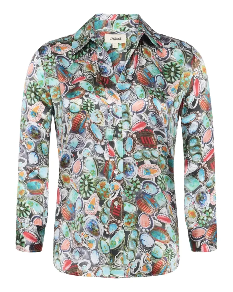 L'Agence Hemd mit Schmuck-Print - Blau Blau
