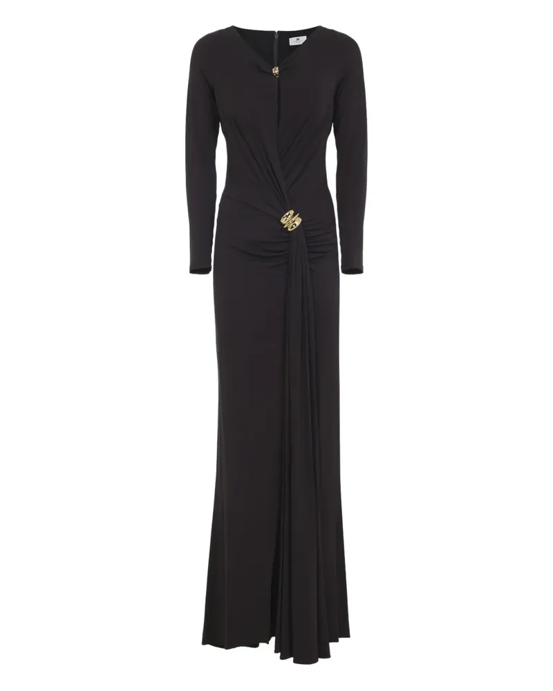 Elisabetta Franchi draped-detail maxi dress - Braun Braun
