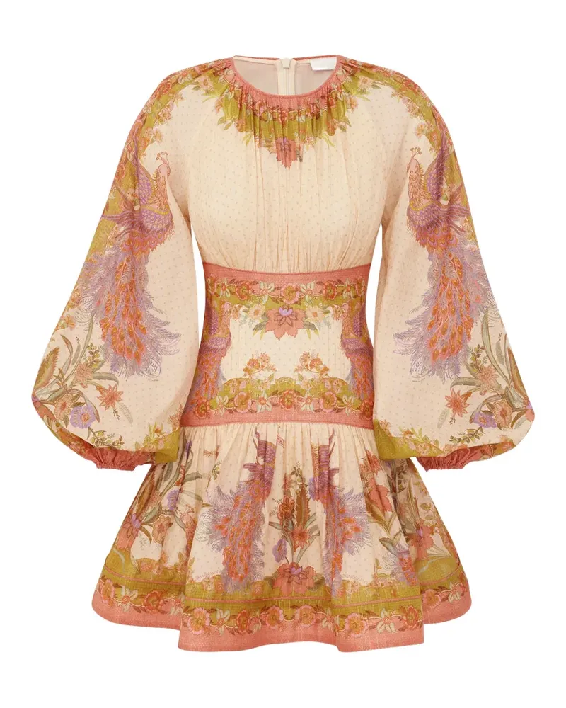 Zimmermann Indra floral-print mini dress - Nude Nude