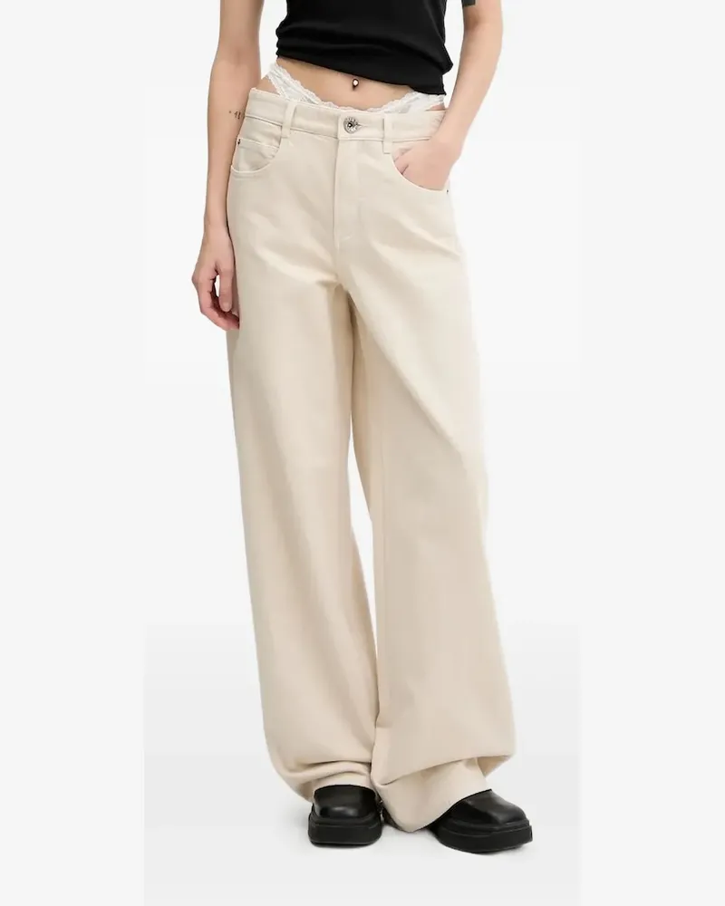 Miss Sixty Straight-Leg-Jeans mit Logo-Patch - Nude Nude