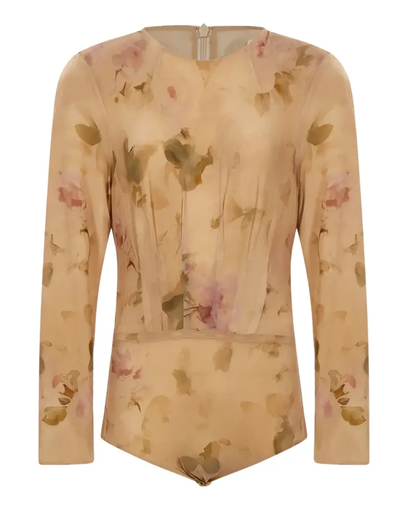 Magda Butrym Body mit Blumenprint - Nude Nude