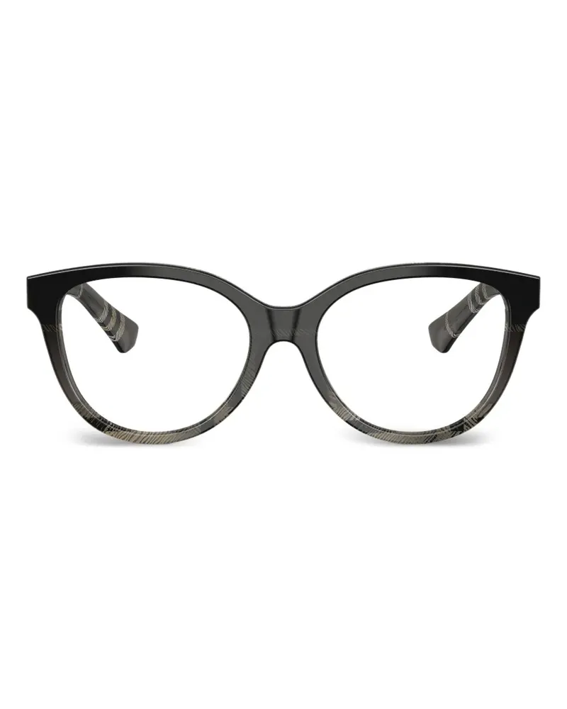 Burberry Karierte Brille mit rundem Gestell - Grau Grau