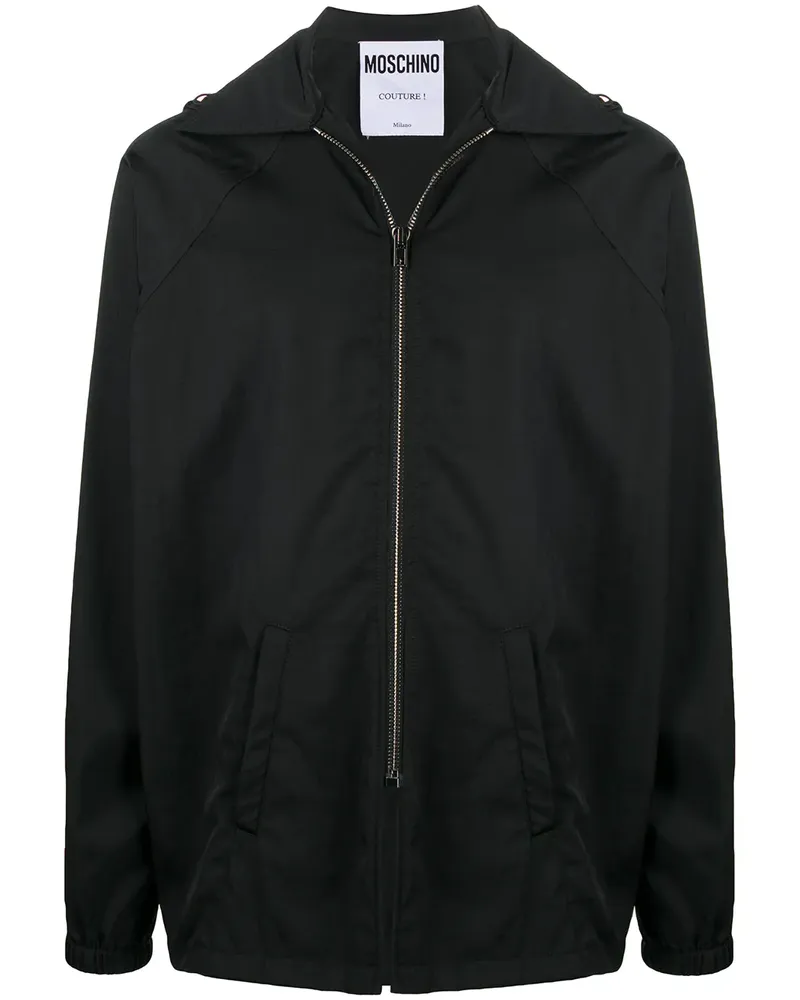Moschino Windbreaker mit Logo-Print - Schwarz Schwarz