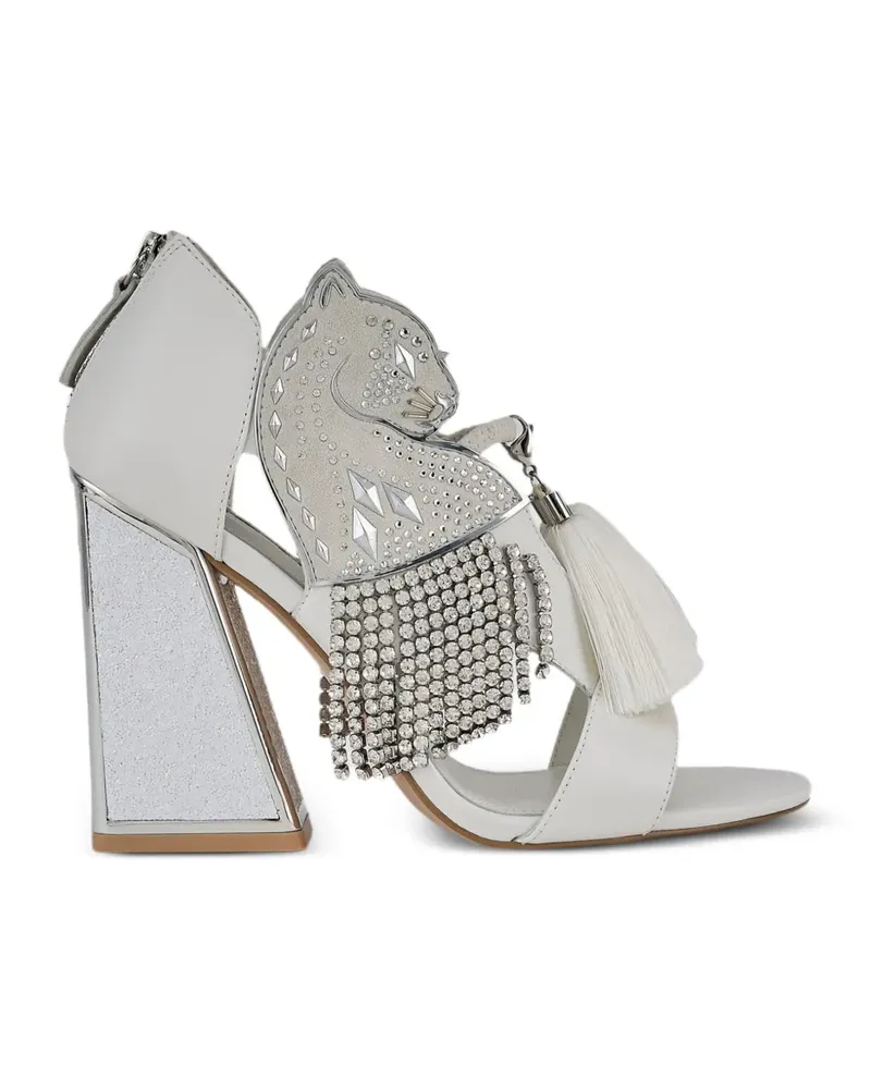 Kat Maconie Aya Panther Sandalen mit Leopardenmotiv - Weiß Weiß