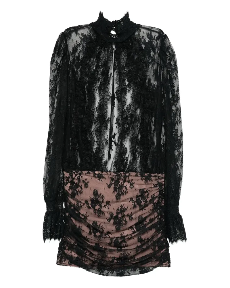 Retrofête lace-detailing high-neck dress - Schwarz Schwarz