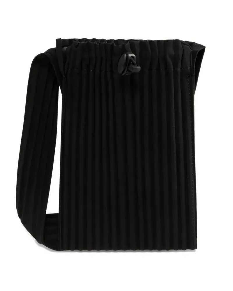 Issey Miyake Plissierte Kuriertasche - Schwarz Schwarz