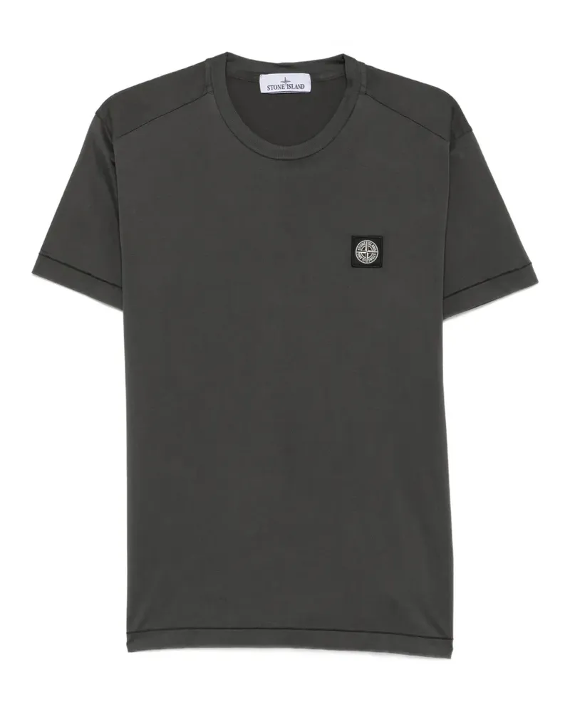 Stone Island T-Shirt mit Kompass-Patch - Grau Grau