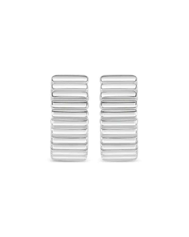Dower & Hall Gerippte Creolen - Silber Silber