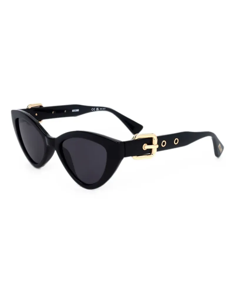 Moschino Sonnenbrille mit Schnallendetail - Schwarz Schwarz