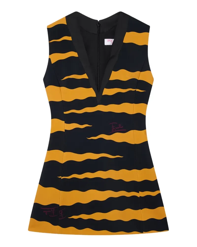 Emilio Pucci Cady-Kleid mit Fiamme-Print - Schwarz Schwarz