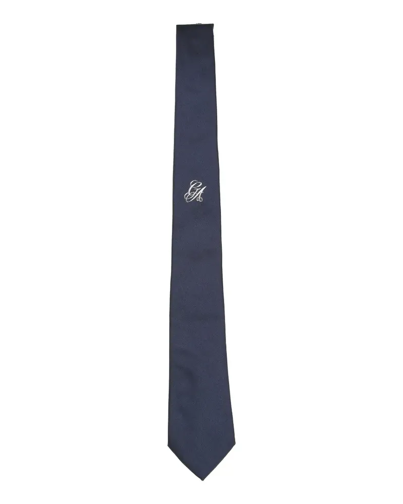 Giorgio Armani Seidenkrawatte mit Logo-Stickerei - Blau Blau