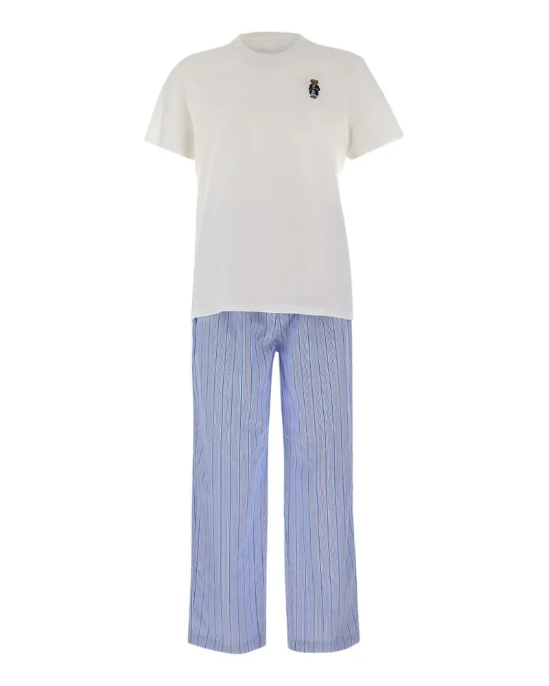 Ralph Lauren embroidered striped pyjamas - Weiß Weiß