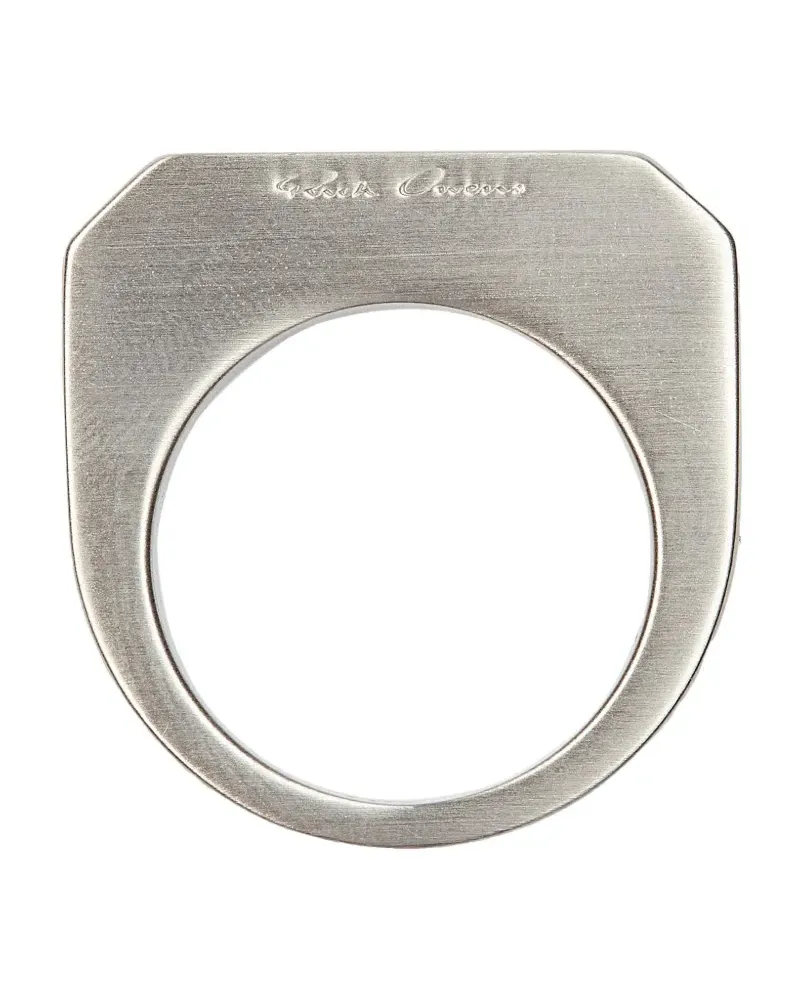 Rick Owens logo-engraved ring - Silber Silber