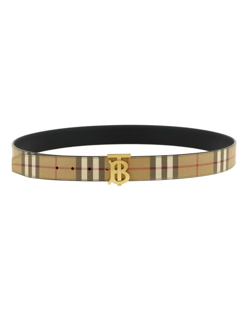 Burberry checked monogram reversible belt - Nude Nude