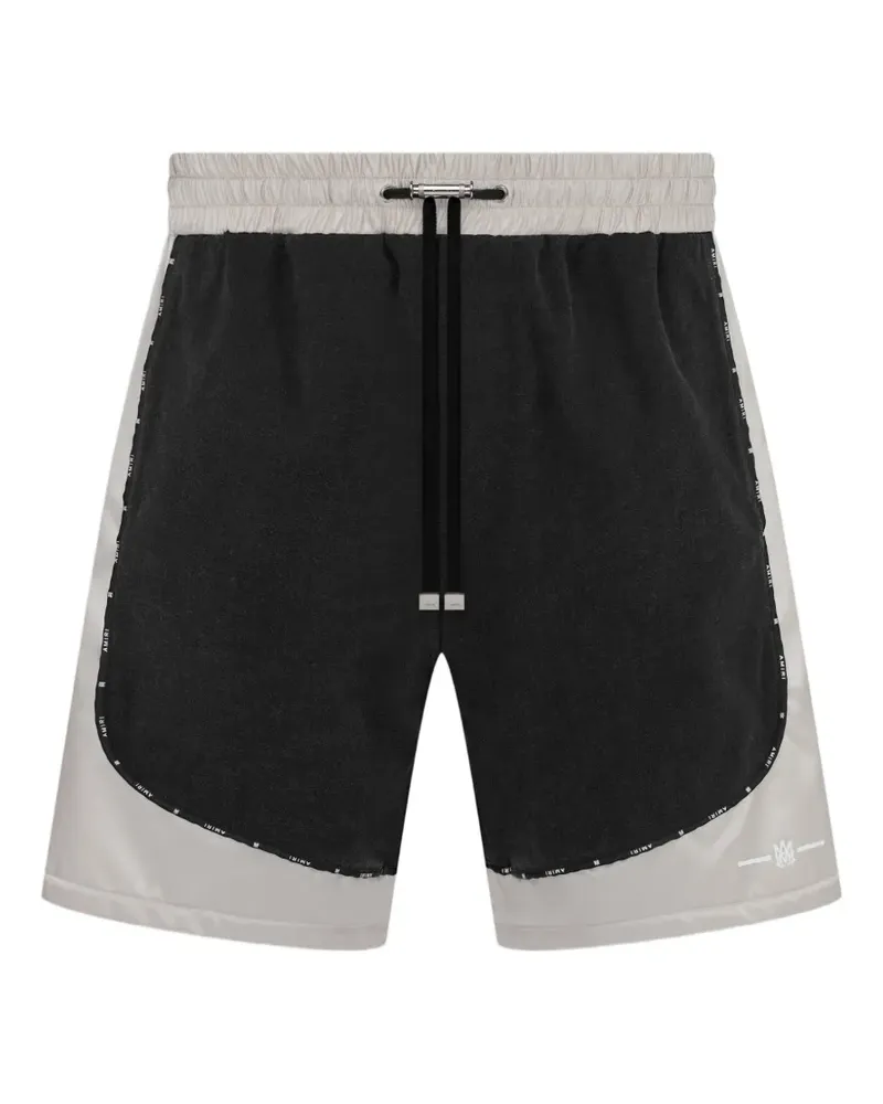 Amiri satin-denim colour-block shorts - Schwarz Schwarz