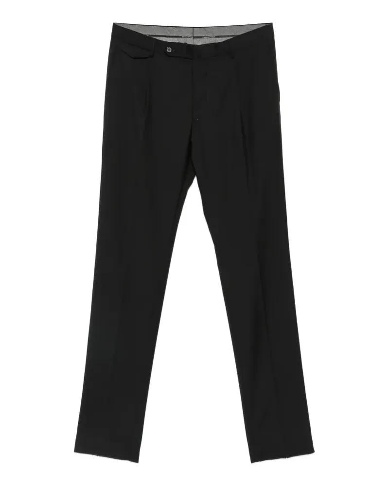 Tagliatore Super 110's pleated wool tailored trousers - Schwarz Schwarz