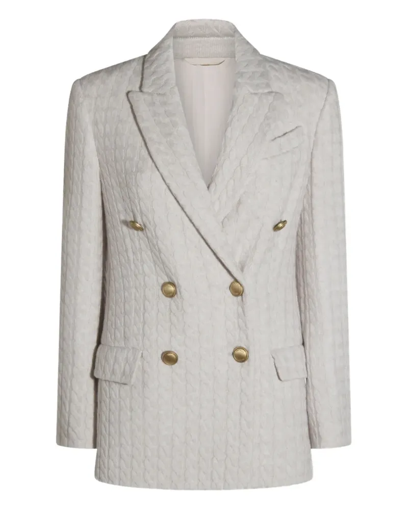 Brunello Cucinelli Cabanjacke mit Zopfmuster - Weiß Weiß
