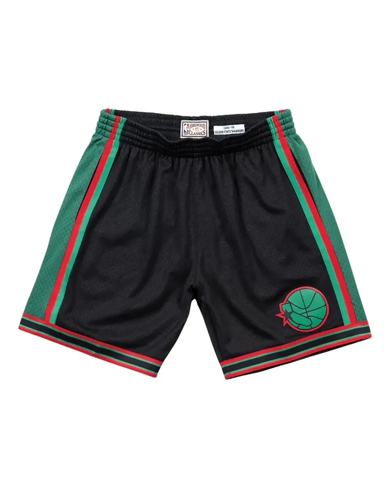Mitchell & Ness 1993 Golden State Warriors Shorts mit Logo - Schwarz Schwarz