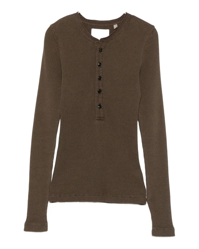 Citizens of humanity Drea waffle-knit Henley top - Grün Grün