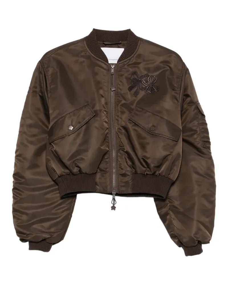 Cecilie Bahnsen Geraffte Cropped-Bomberjacke - Braun Braun