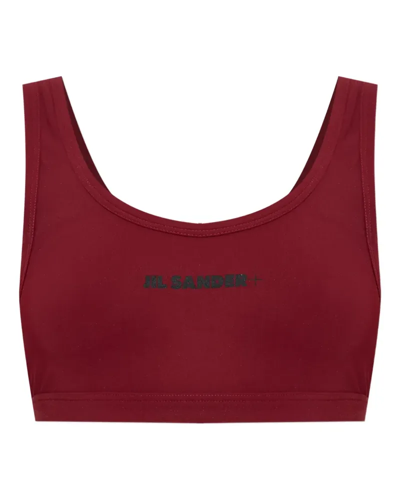 Jil Sander logo-print scoop-neck bra - Rot Rot