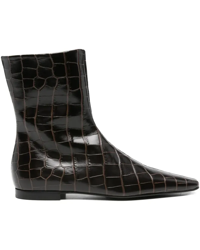 Totême Stiefel mit Kroko-Effekt - Braun Braun