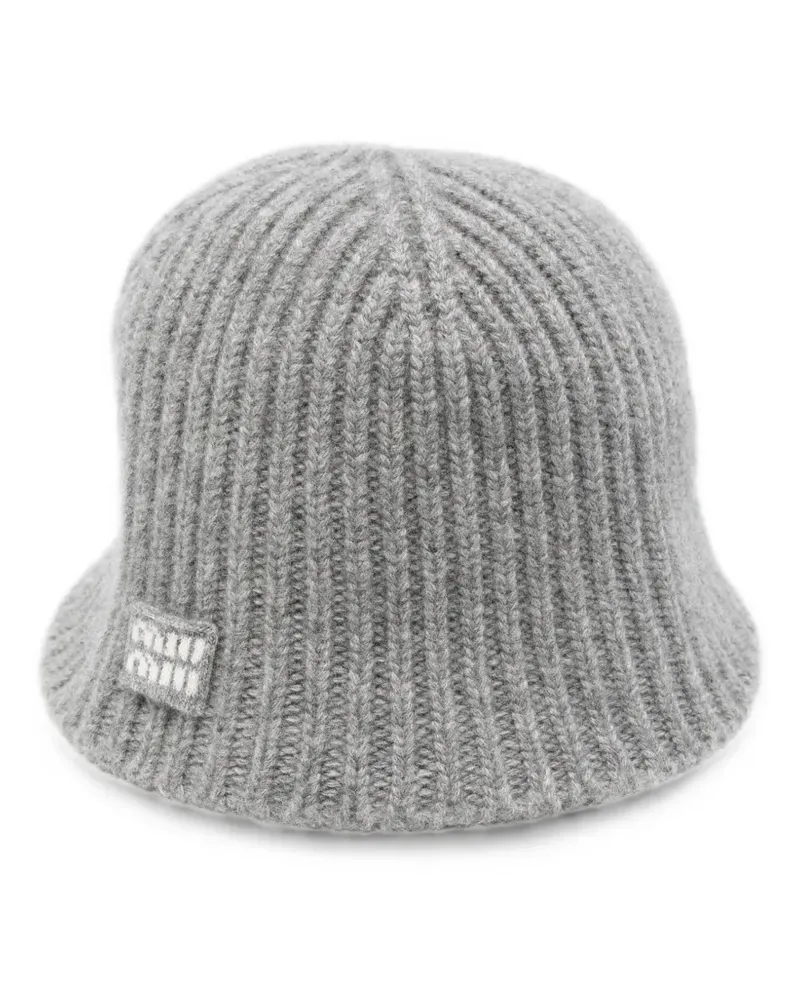 Miu Miu Gestrickte Mütze - Grau Grau