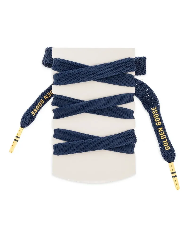 Golden Goose Schnürsenkel mit Knopfapplikation - Blau Blau