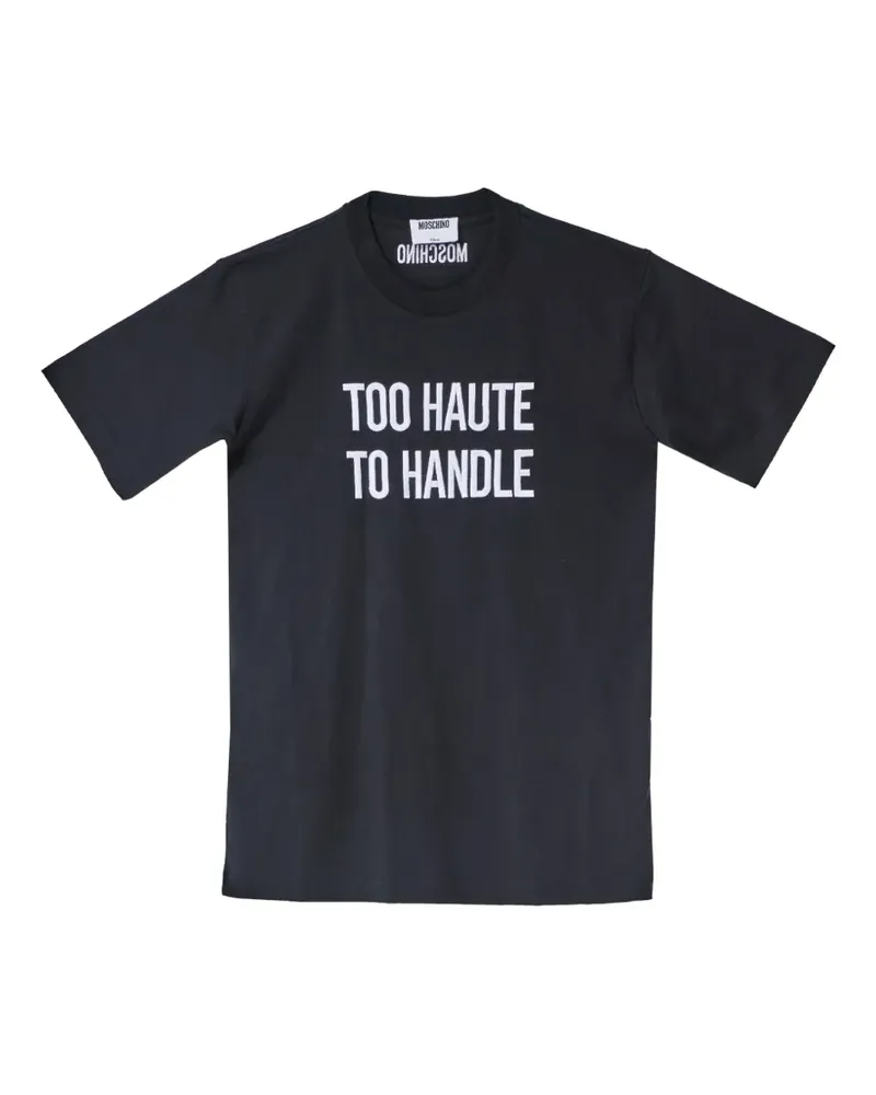 Moschino T-Shirt mit Slogan-Stickerei - Schwarz Schwarz