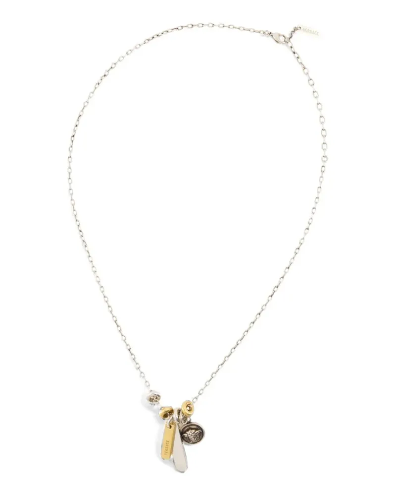 Versace Logo Tag charm necklace - Silber Silber