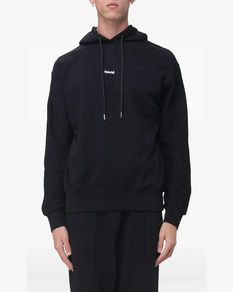 DISCLAIMER graffiti-print cotton hoodie - Schwarz Schwarz