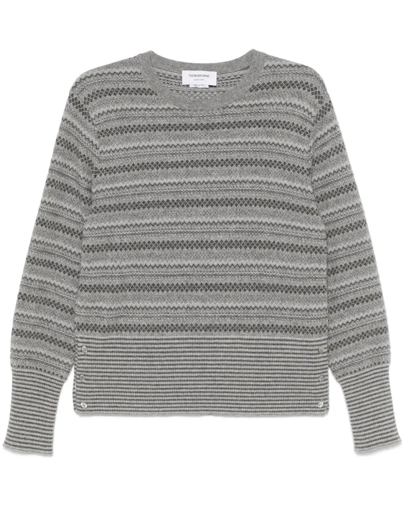 Thom Browne Jacquard-Pullover mit Fair-Isle-Muster - Grau Grau